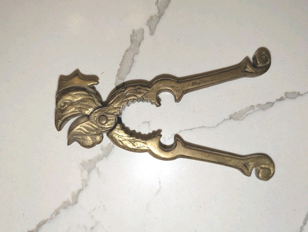 Vintage Nutcracker Solid Brass Rooster Phoenix Eagle Head
