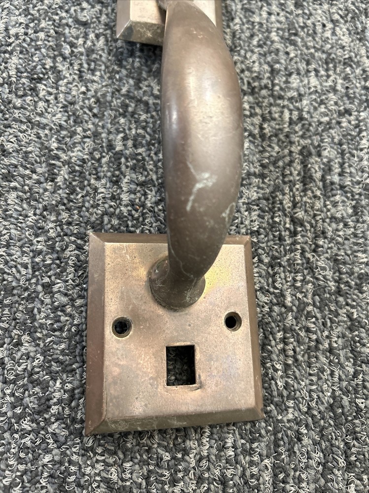 Vintage SOLID BRASS Large EXTERIOR FRONT DOOR PULL HANDLE 8 7/8”