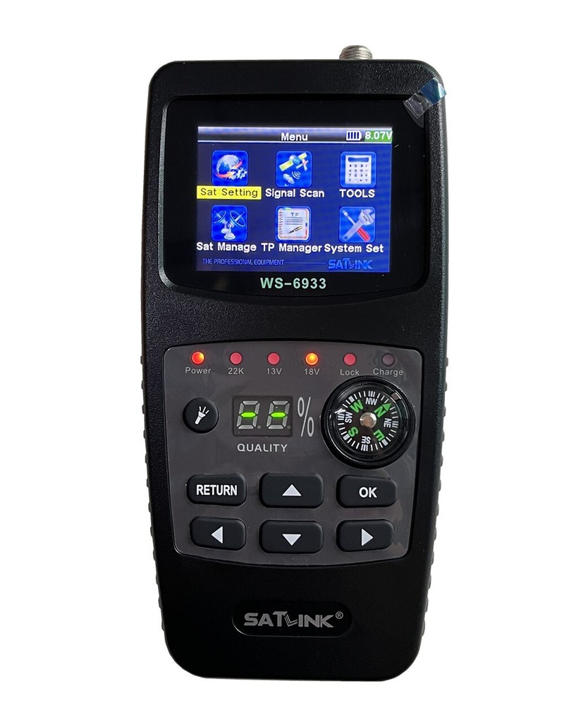 SATLINK WS-6933 DVB-S/S2 FTA Digital Satellite Meter Finder, QPSK with Compass