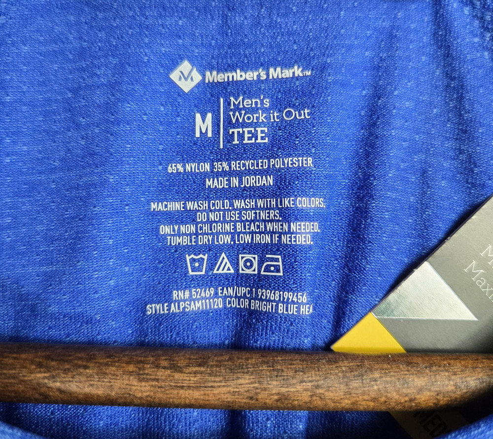 Member's Mark Blue Work It Out Tee Men's Size Medium NWT