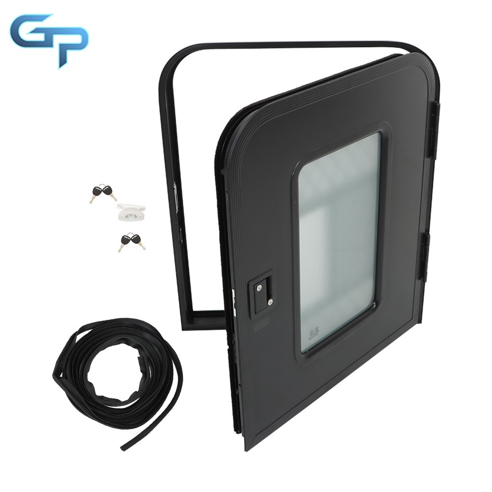 RV Camper Teardrop Passenger Side Black/White Door 30" x 36" Entry Door W/DOT