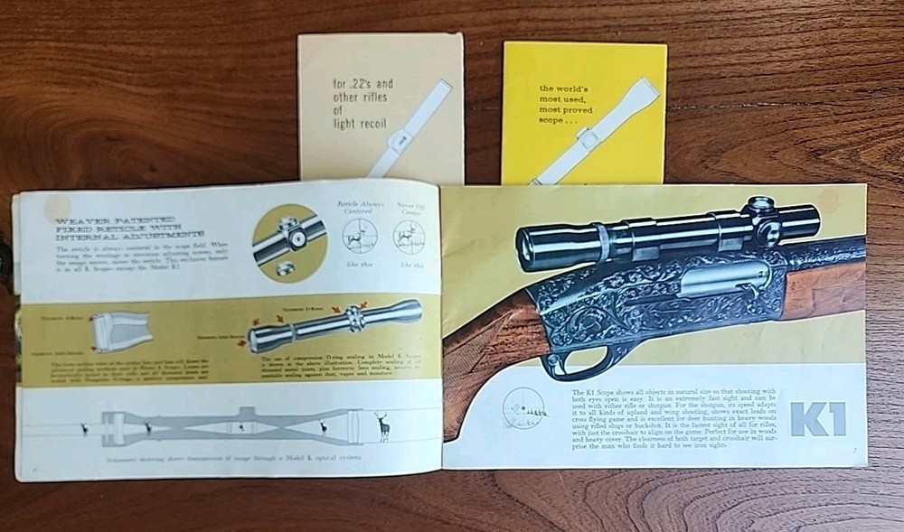 Weaver Scopes Catalog & Pamphlets Model K, Model B, 1960 Catalog