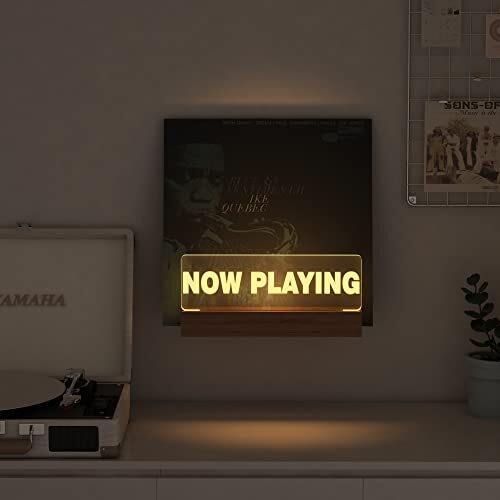 Light up Now Playing Vinyl Record Stand Wall Mount,Now Rectangular-Now Playing