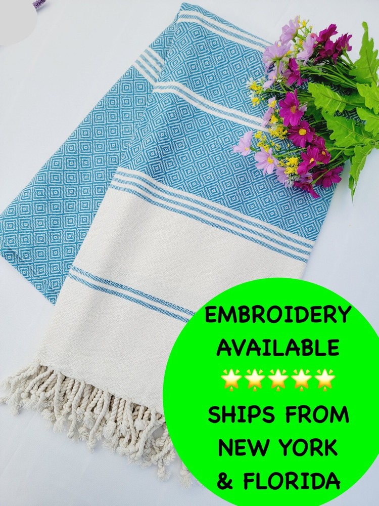 100% Cotton Geometric Diamond Weave All Season Solid Blanket Soft Sofa Throw