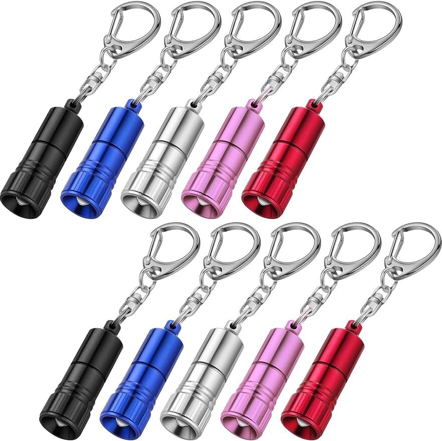 Small LED Flashlight Keychain Keychain Ring Portable Torch with Hook for Camping