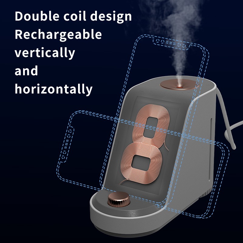 Adjustable Spray Size Wireless Charging Humidifier Over Voltage Protection