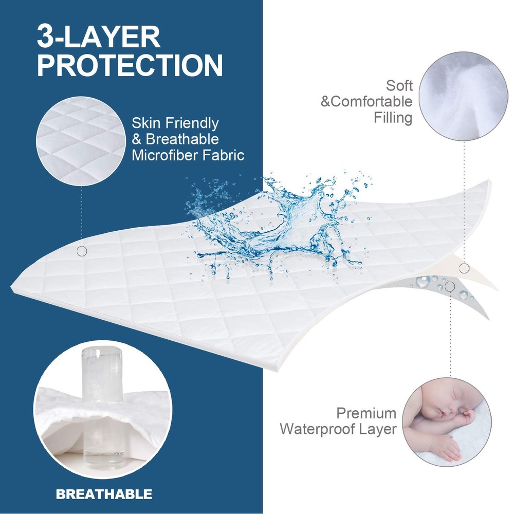 Waterproof Sofa Bed Mattress Protector Pad, Absorbent Queen Sleeper Sofa Matt...
