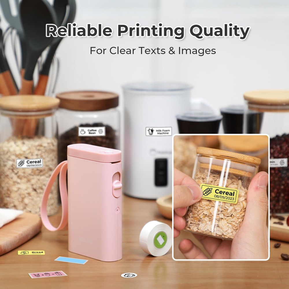 Nelko P21 Bluetooth Label Maker Machine with Tape, Portable Printer