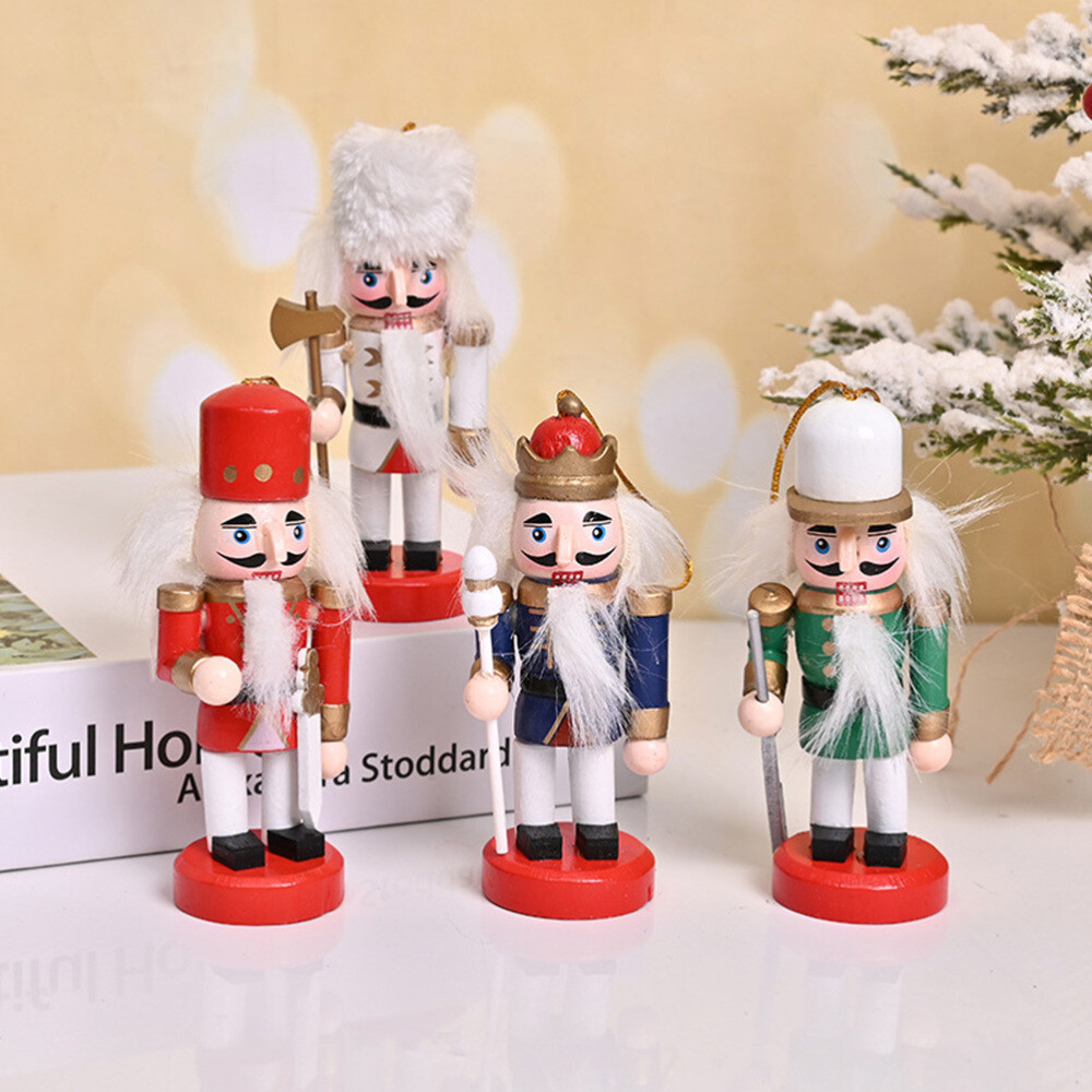 4PCS Christmas Tree Hanging Nutcrackers Figures Decorative Nutcrackers Pendants