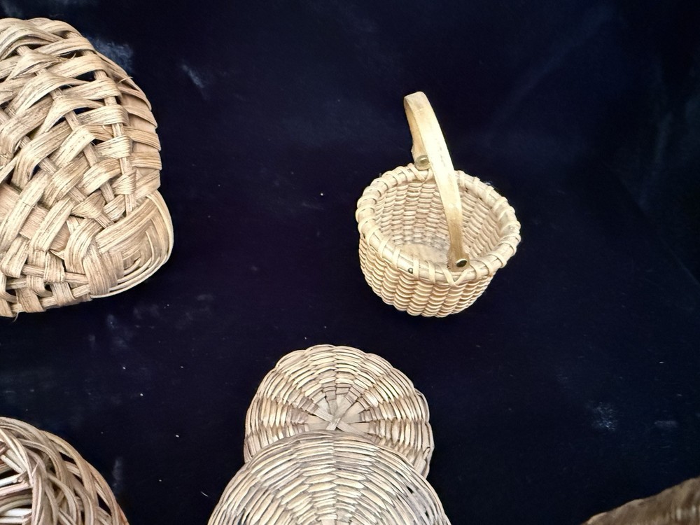 10 Assorted Miniatures Baskets, Some Lidded, Sizes 1” - 4” Tall, Great Condition