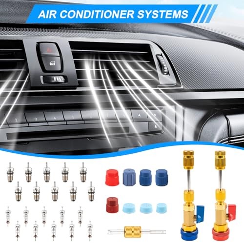 31PCS Professional AC Valve Core Removal Tool for R134A Refrigerant Systems,