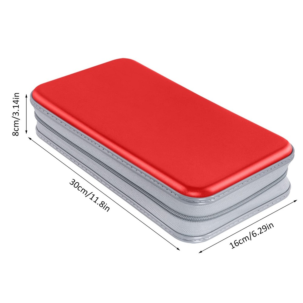 Siveit CD Case Holder, 80 Capacity CD/DVD Holders 80 Capacity, Red