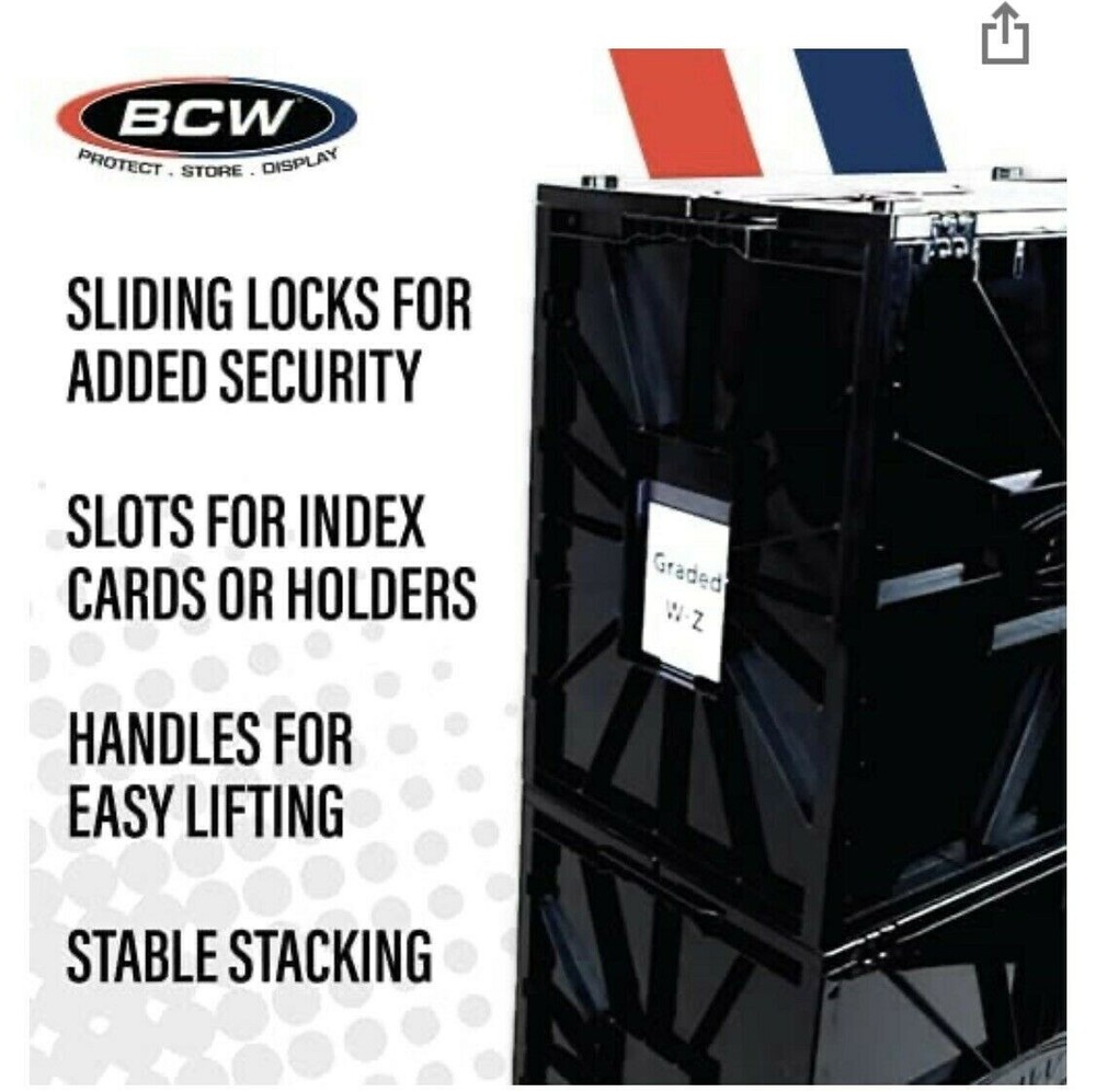 BCW Plastic Black CGC Graded Comic Book Box Bin w 4 Partitions VALUE BUNDLE