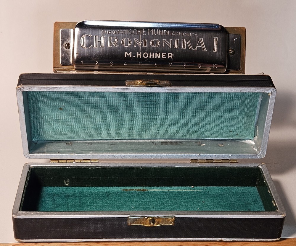 HOHNER Chromonica 10 Hole HARMONICA Germany Case Vintage