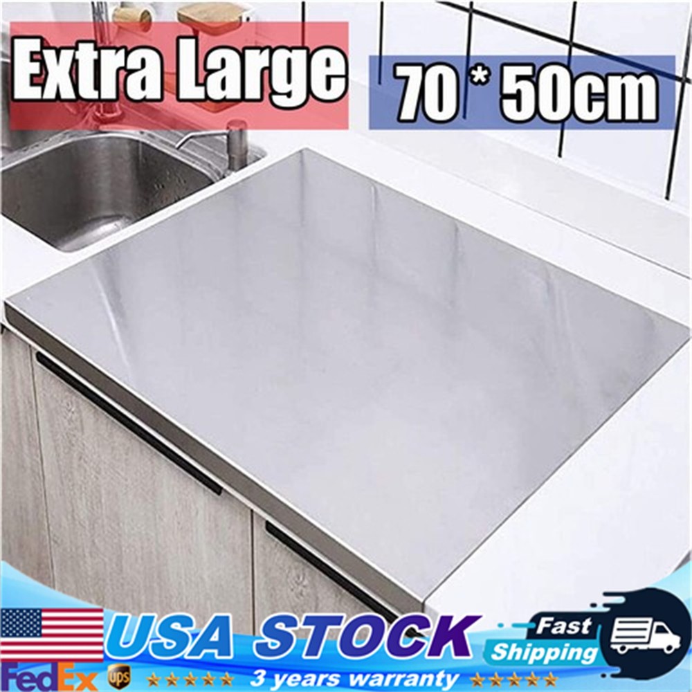 Stainless Steel Chopping Cutting Board Counter Top Protector w/ Front Overhang