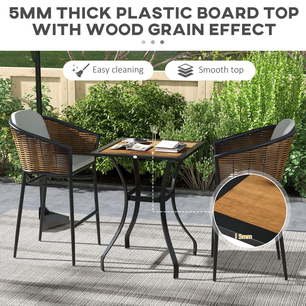 22" Outdoor Side Table with Umbrella Hole