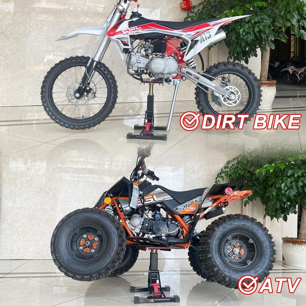 Versatile Hydraulic Jack for Dirt Bikes & ATVs - 1200Lbs Load Capacity Silver