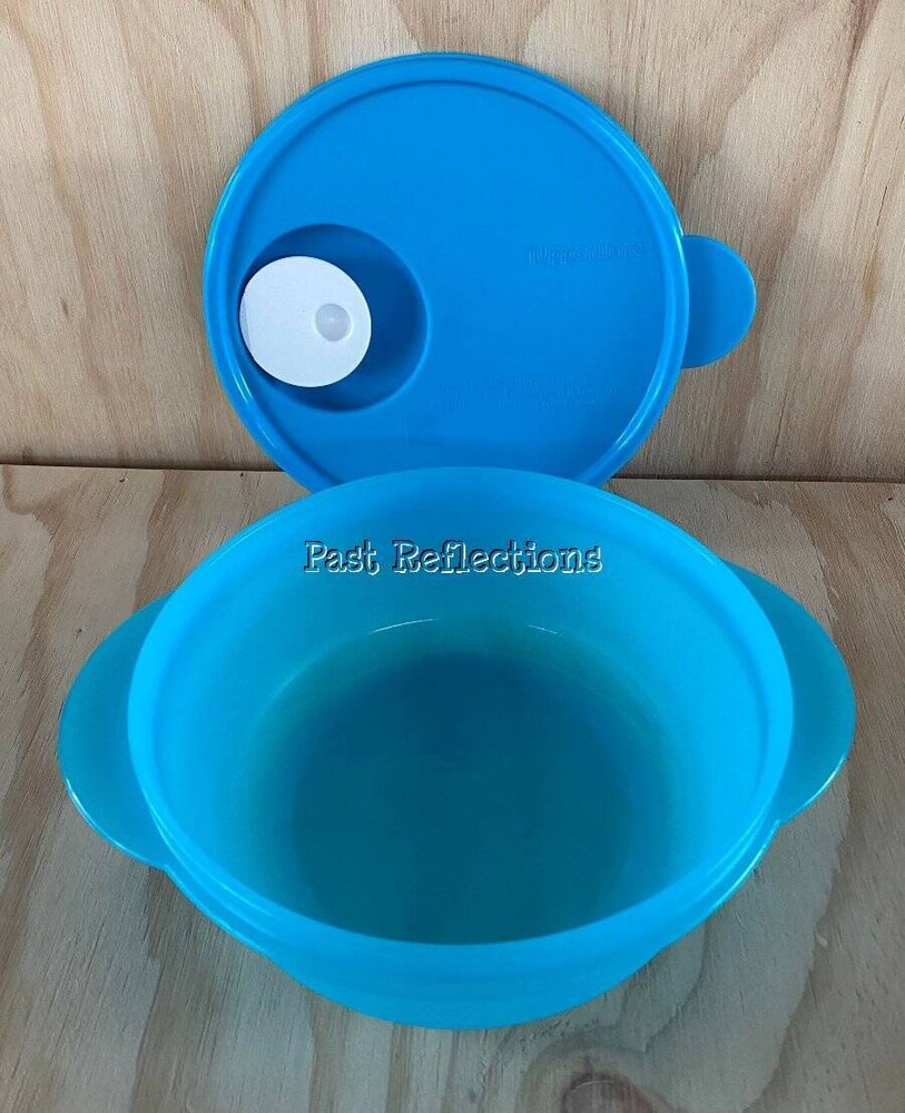 TUPPERWARE CRYSTALWAVE 600 mL MICROWAVE BOWL AQUA BLUE