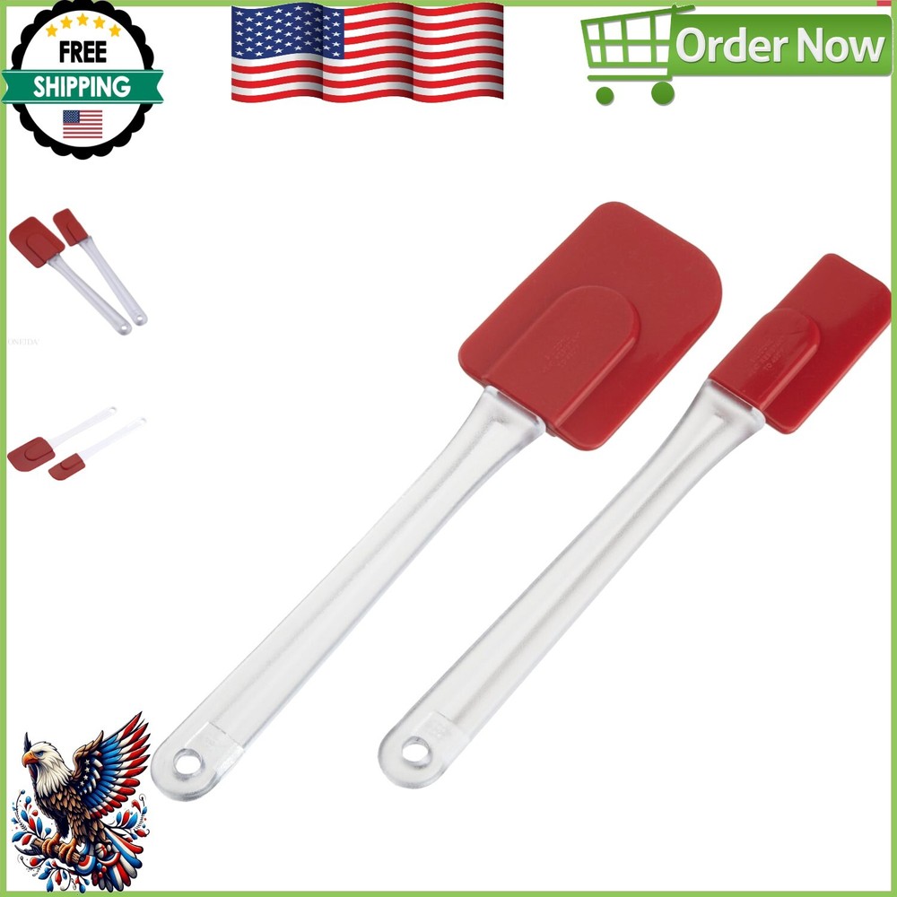 Lightweight Rectangular Silicone Spatulas Set - Heat Resistant & Easy Clean