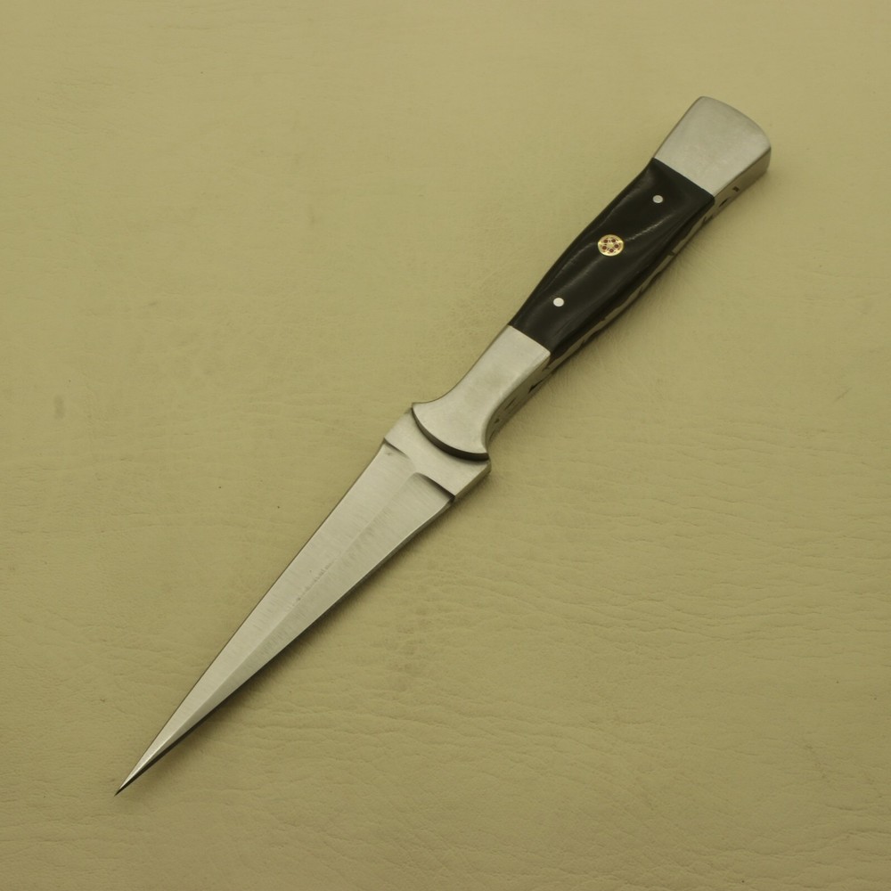 Custom Hand forged D2 Steel Full Tang, Fixed Blade double edged dagger + Sheath