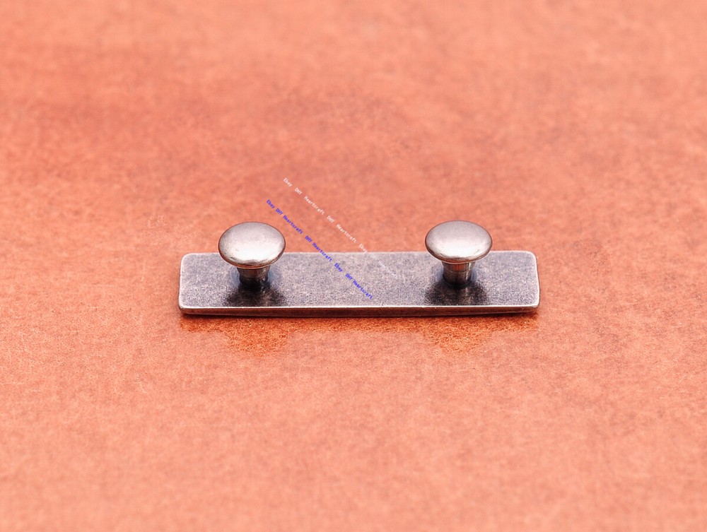 30X Antique Silver Metal Solid Rectangle Leather Rivet Studs Tacks Leathercraft