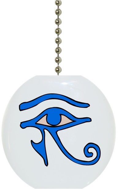 Blue EYE of HORUS Solid Ceramic FAN Pull Light Lamp NEW