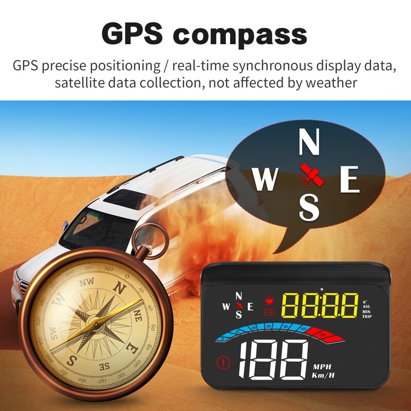 Car Odometer LCD Head-up Display OBD Code MPH/ for h Meter