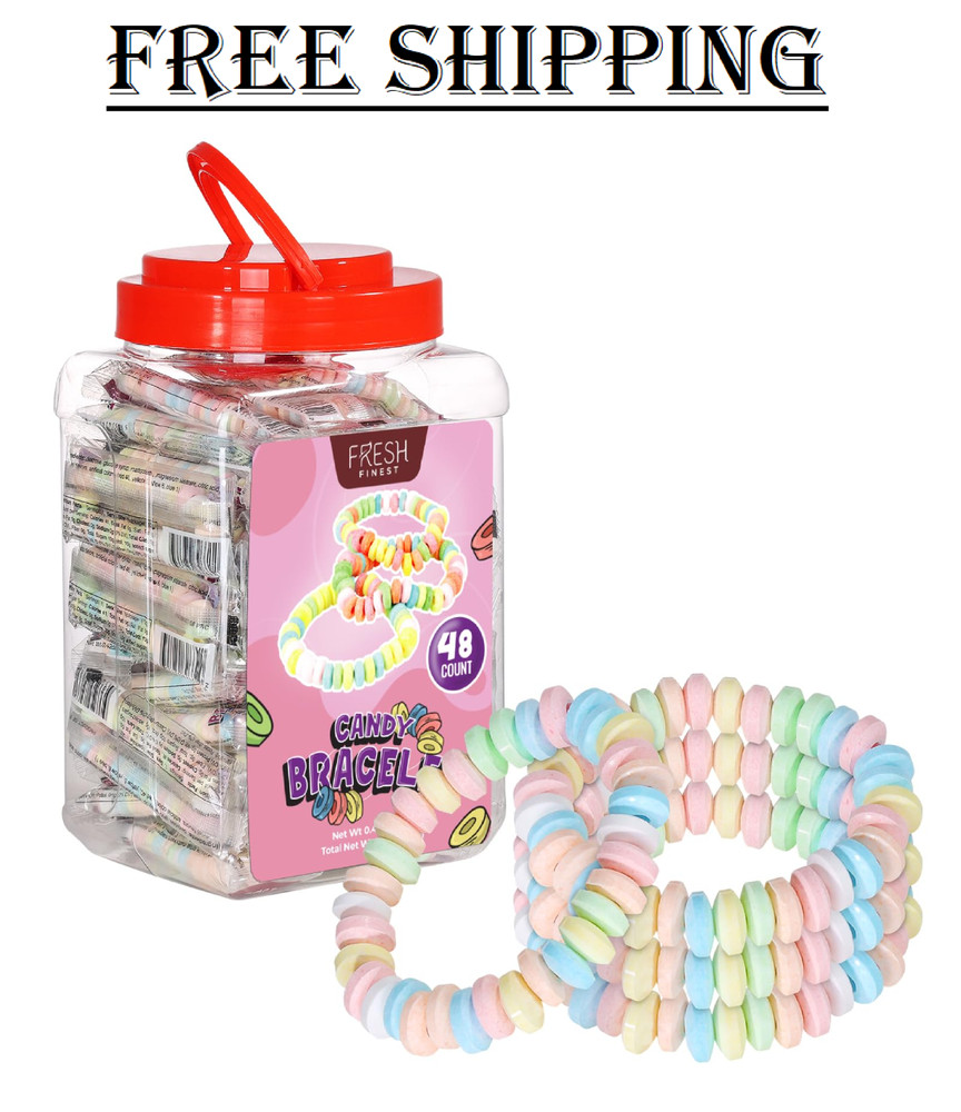 48-Count Bulk Candy Bracelets - Individually Wrapped Novelty Candy ⭐️⭐️⭐️⭐️⭐️