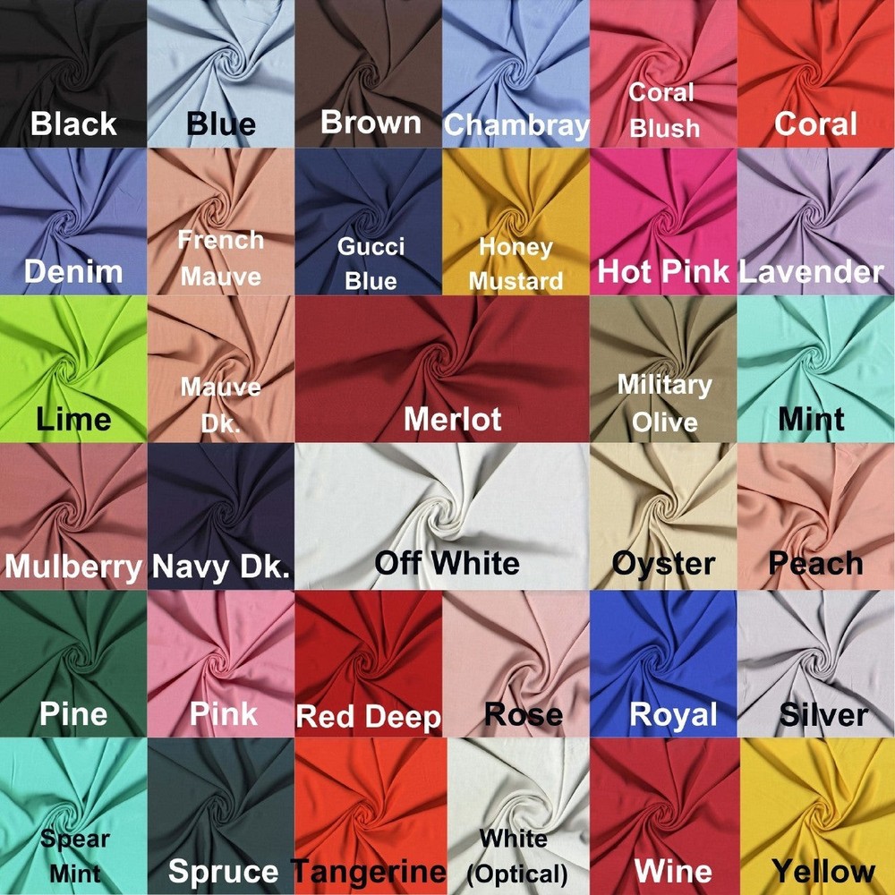 Challis Rayon Woven Fabric, Light Weight by the Yard