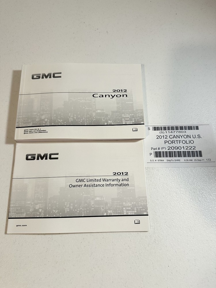 2012 GMC Canyon Owner Manual Set