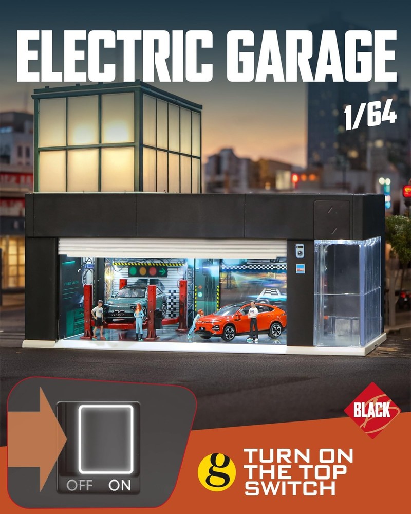1/64 Scale Diecast Display Case for Hot Wheel Storage with LED Lights, Stacka...