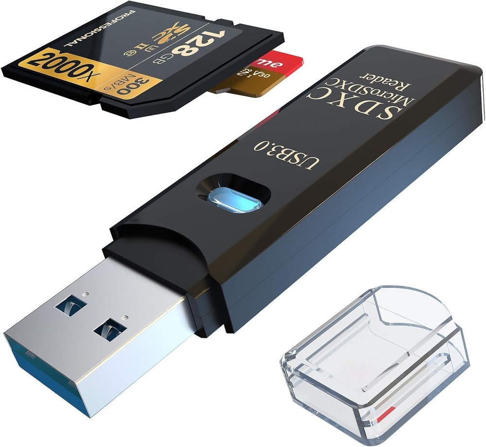 USB 3.0 Dual Slot Micro SD & SD Card Reader 5Gbps for Windows, Mac, Linux, An...