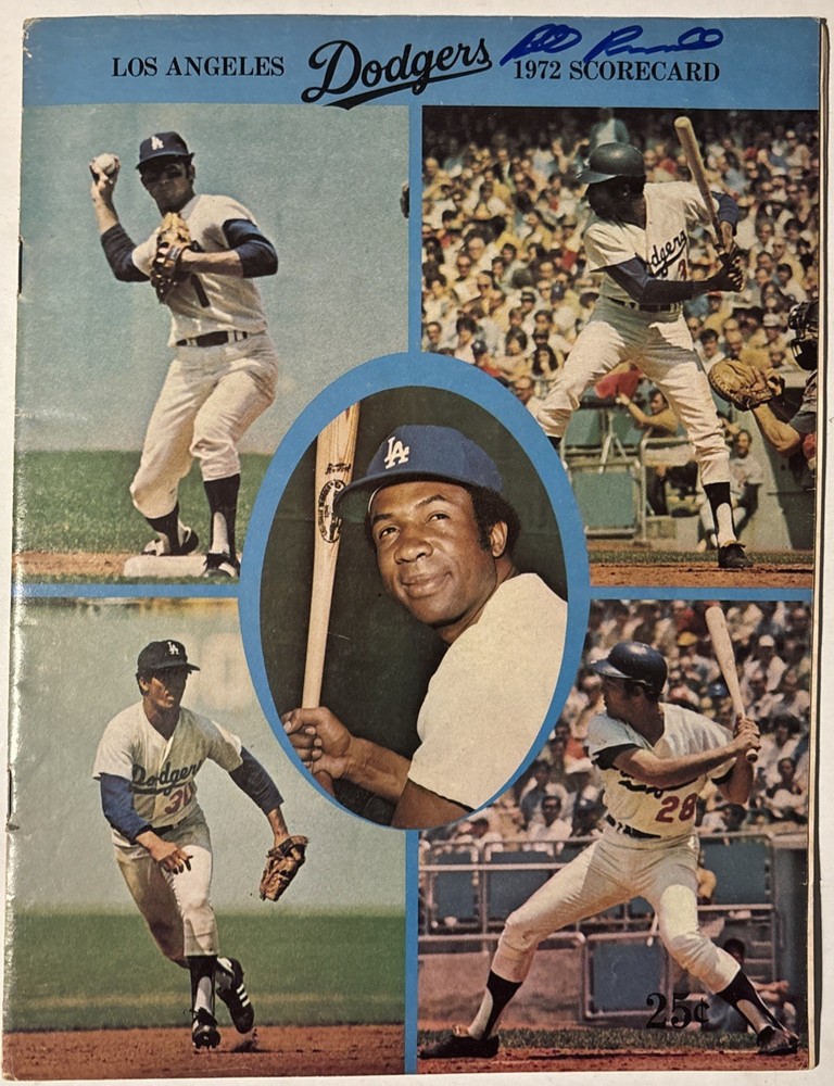 1972 Dodgers Program/signed 4x by Rookie Shortstop Bill Russell