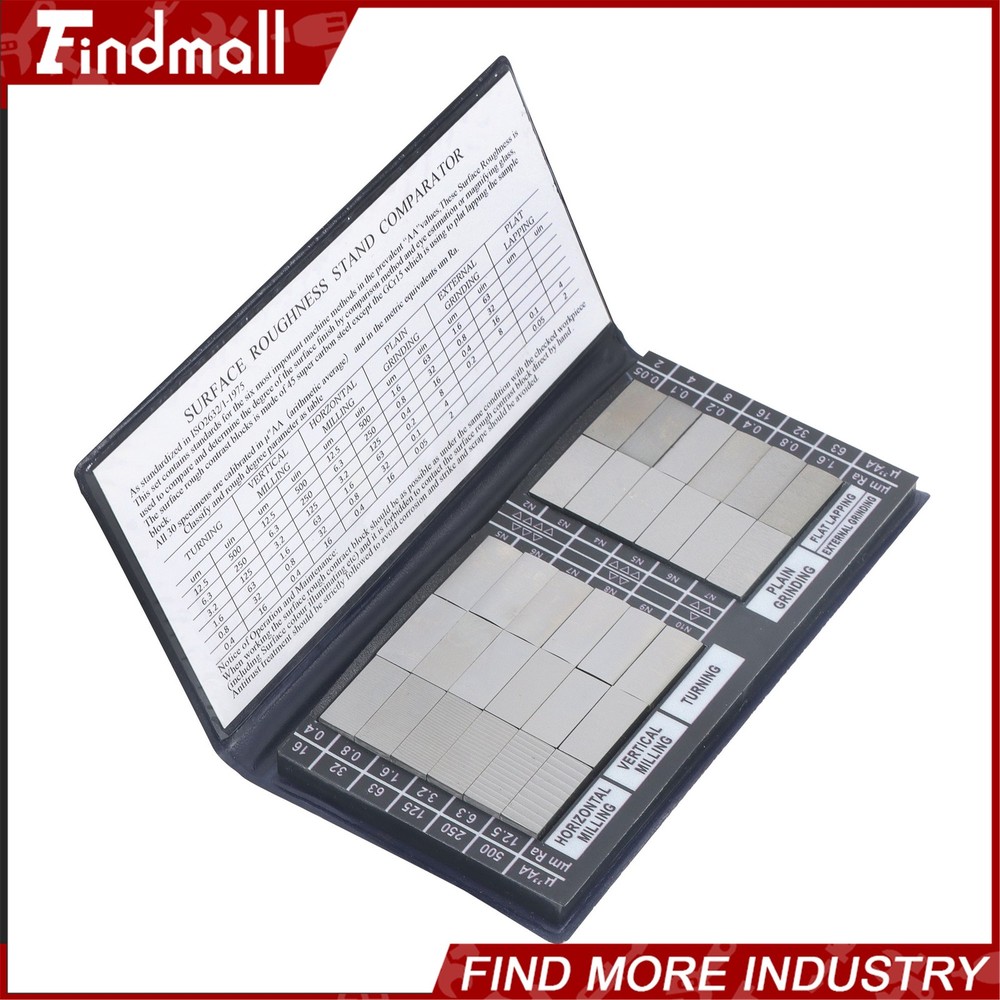 Findmall 30 Pc Specimen Surface Roughness Comparator Composite Pocket Set Gauge