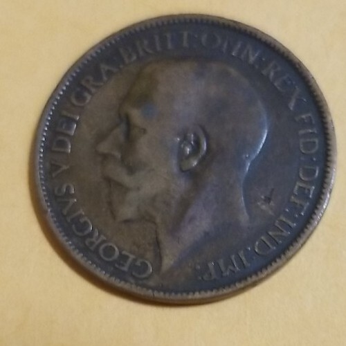 GREAT BRITAIN     COIN,     HALF  PENNY    1916