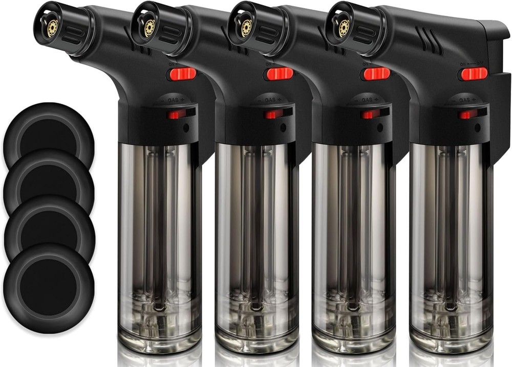 4 Pack Eagle Jet Torch Gun Lighter Adjustable Flame Windproof Butane Refillable