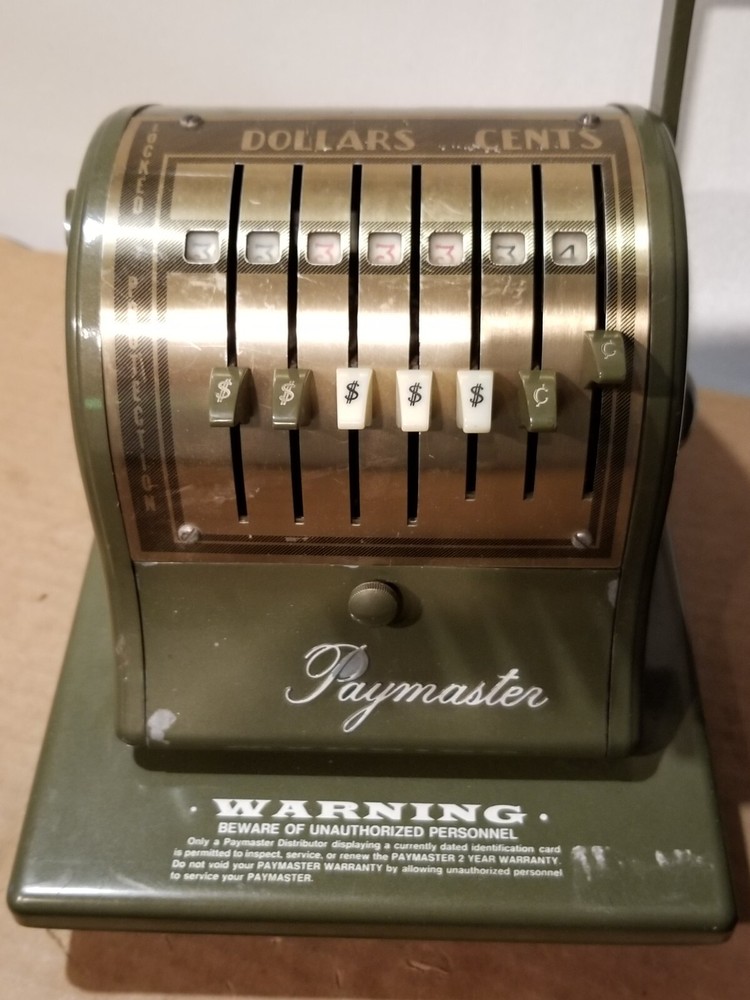 PayMaster S-1000 Series Check Writer Old School Pricer Chicago - Working