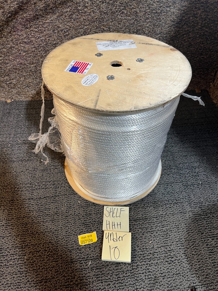 SOLID NYLON BRAID WITH WIRE CENTER 1000FT #12 3/8 Inches Diameter