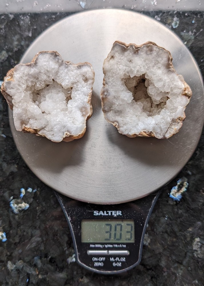 White quartz geode crystal mineral from Morocco
