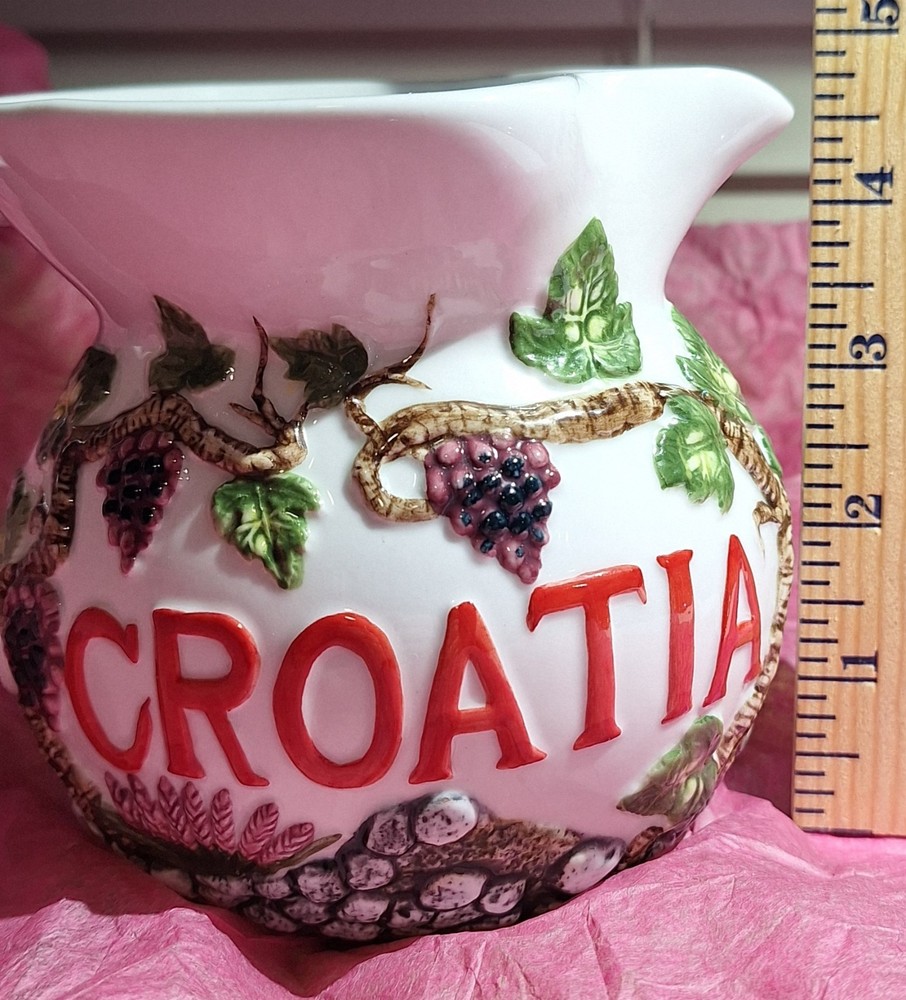 Ceramic Pitcher with "Croatia" on the Side