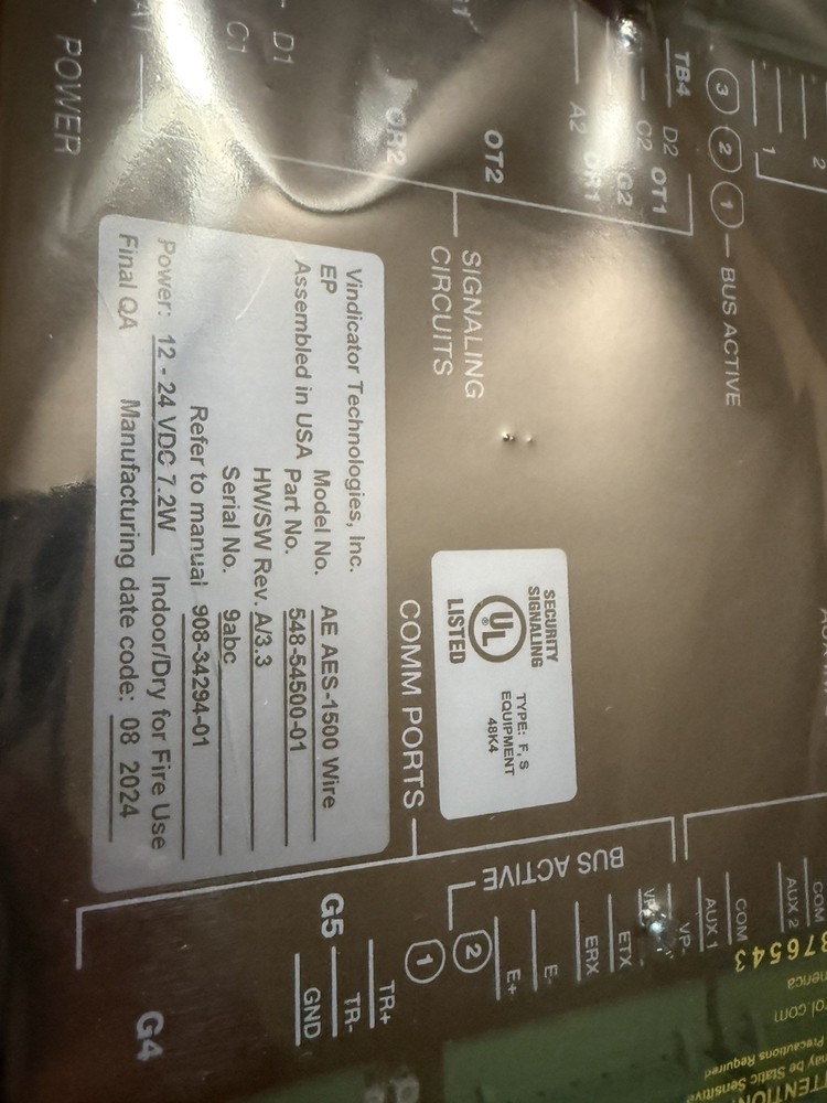 HONEYWELL Vindicator Technologies 548-54500 -01