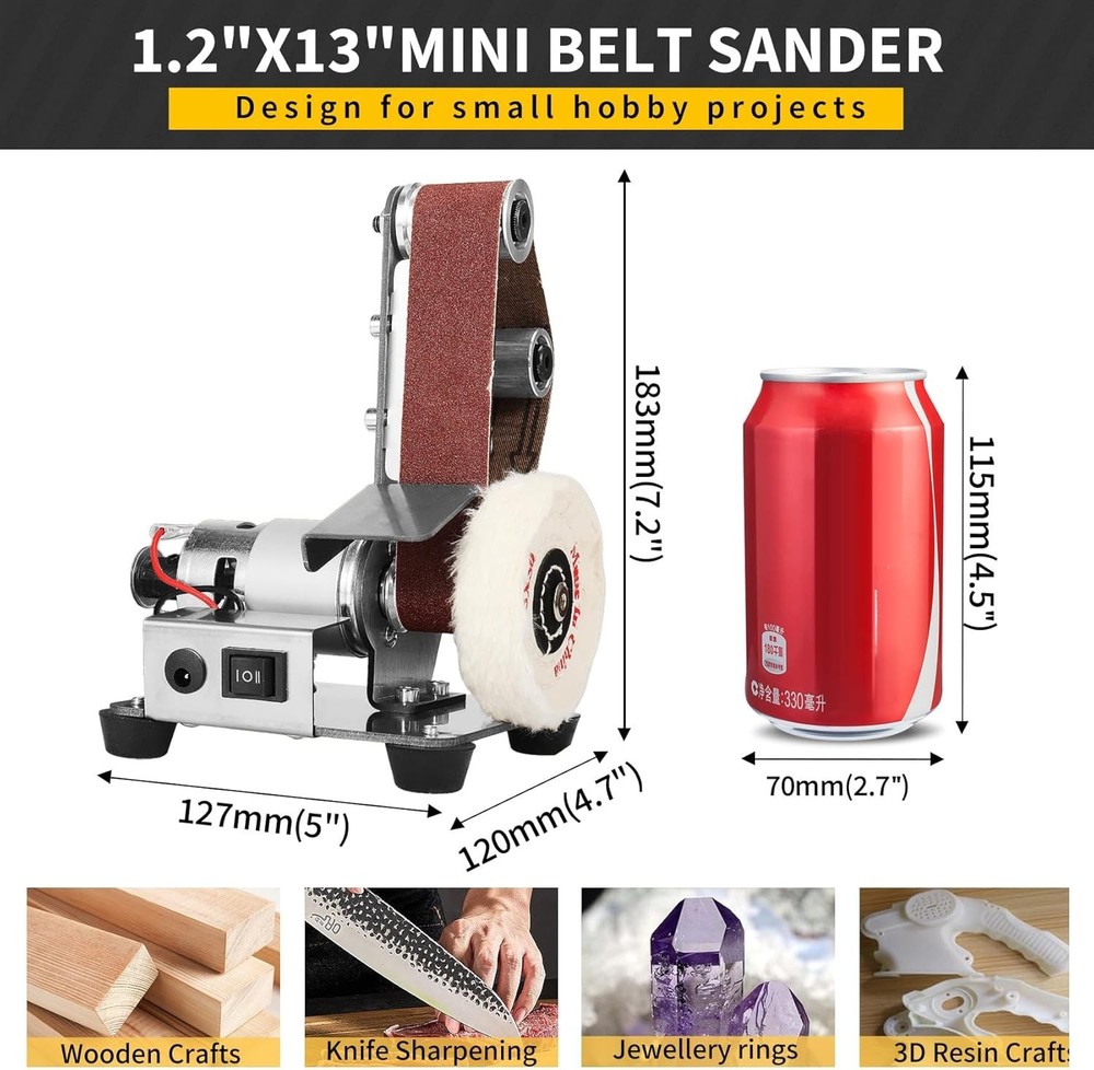 NEW 3in1 Mini Belt Sander Adjustable Speed Grinding Polisher Buffer Kit