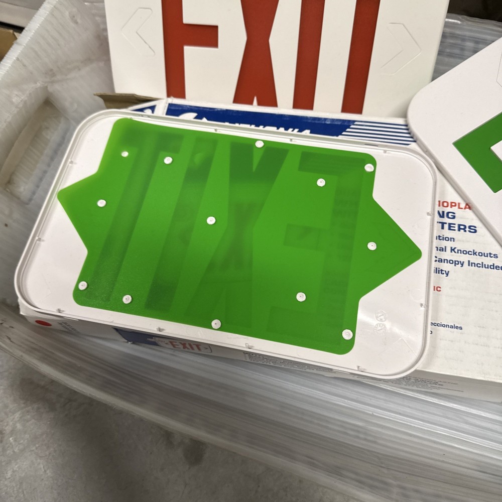lithonia lighting exit Sign Replacement Covers Only 2 Green 1 Red