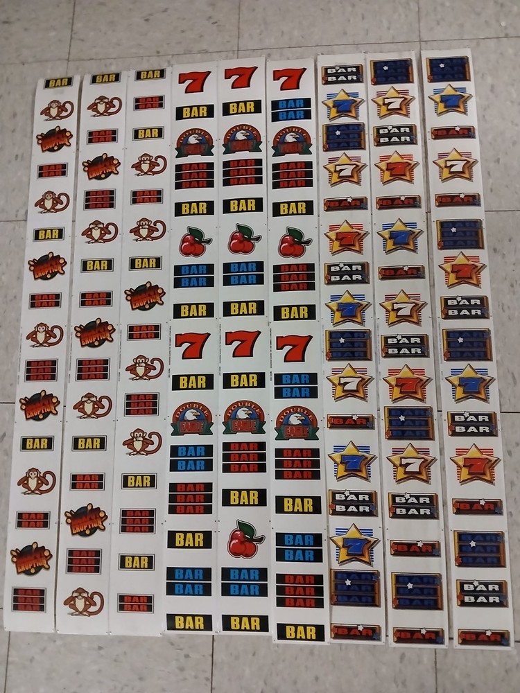 Bally 5000+ Plus Slot Machine Reel Strips - 3 Sets