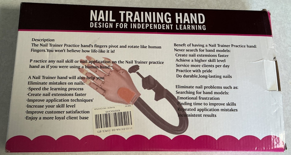 Practice Hand for Acrylic Nails, Flexible Nail Practice Hand Training Kit