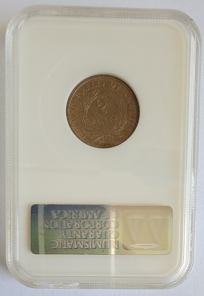 1865 NGC MS64RB Shield Two Cent Piece