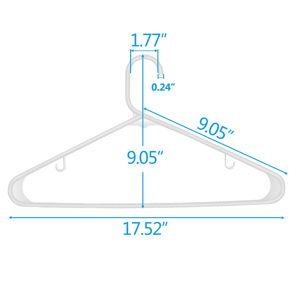 100PCS Reinforced Durable Plastic Space-saving Hangers W/ 2 Hooks Home Organizer