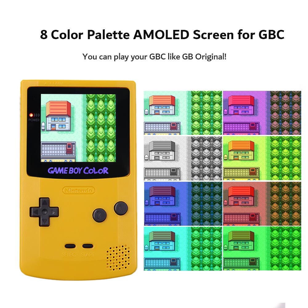 OLED Screen Touch Laminated Screen Kit&Pre-cut Case With Type-C Battery For GBC