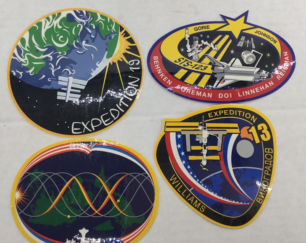 NASA Mission Sticker Lot 4 Space Shuttle Patch Program Logos All Different