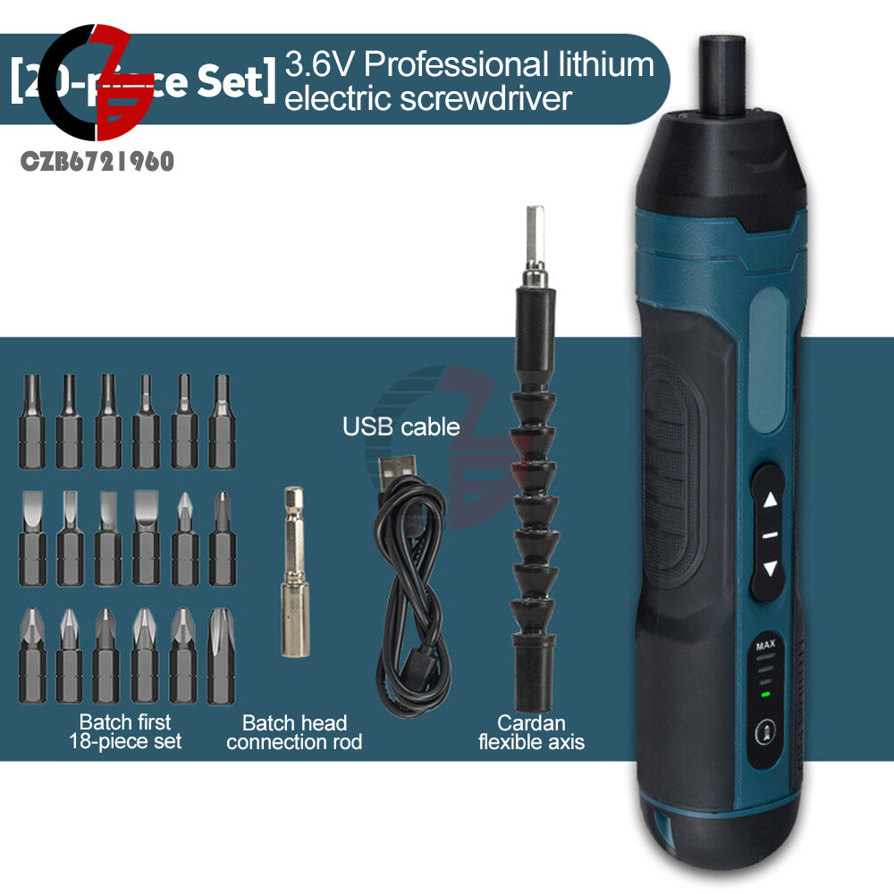 Cordless Electric Screwdriver Rechargeable Drill Mini Torque Adjustment Power